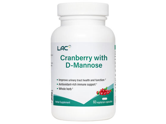 LAC Cranberry with D-Mannose 500mg 60 vegetarian capsules