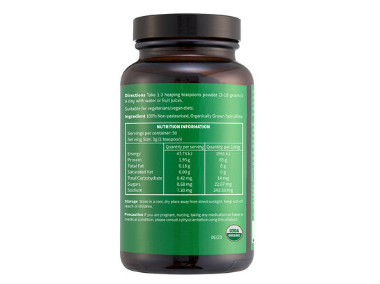 LAC Greens Organic Spirulina™ - Complete Nutrient Support (150gm)