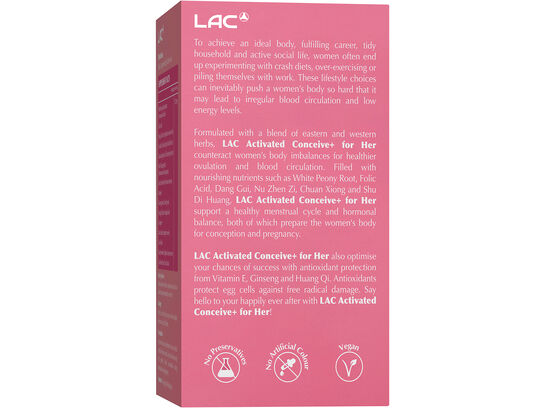 [LAC ACTIVATED] Conceive+ For Her - For Women's Reproductive Health (60 vegicaps)