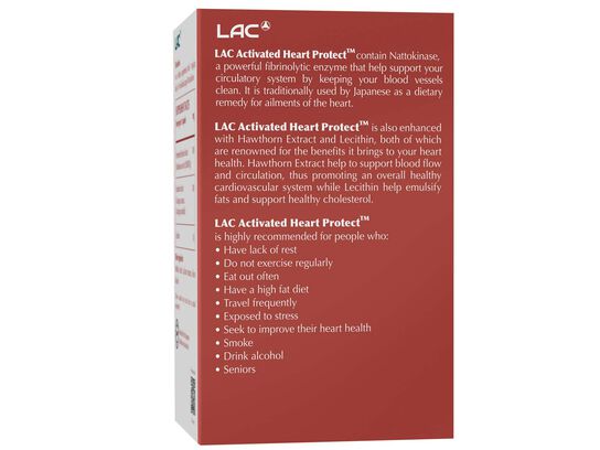 LAC ACTIVATED® Heart Protect™ (Nattokinanse Hawthorn Lecithin Blend) (30 vegicaps)