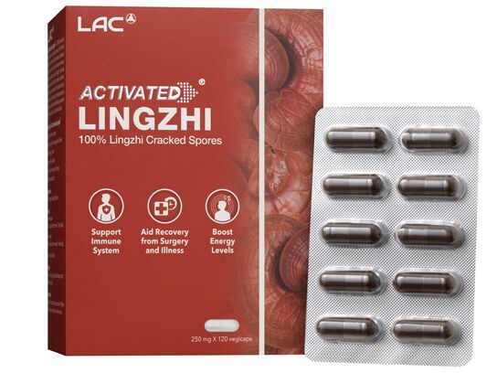 LAC Activated® Lingzhi™ - 100% Lingzhi Cracked Spores (120 vegicaps)