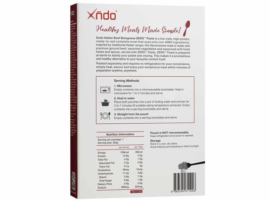 XNDO® Italian Beef Bolognese Zero Pasta (300g)