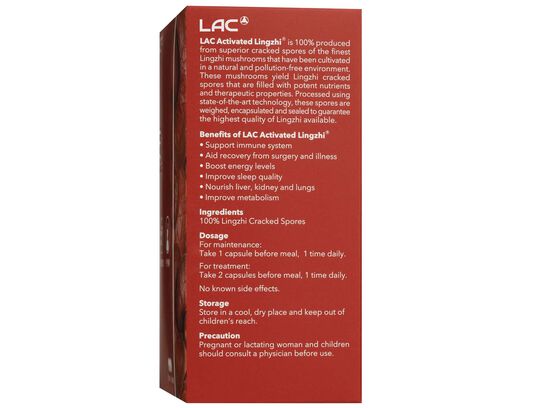 LAC Activated® Lingzhi™ - 100% Lingzhi Cracked Spores (120 vegicaps)