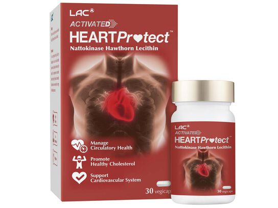 LAC ACTIVATED® Heart Protect™ (Nattokinanse Hawthorn Lecithin Blend) (30 vegicaps)