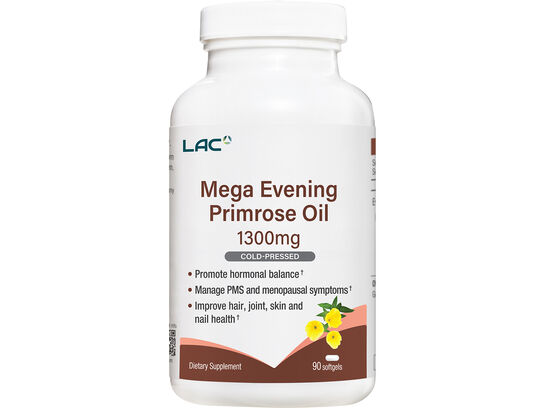 LAC Mega Evening Primrose Oil 1300mg 90 softgels