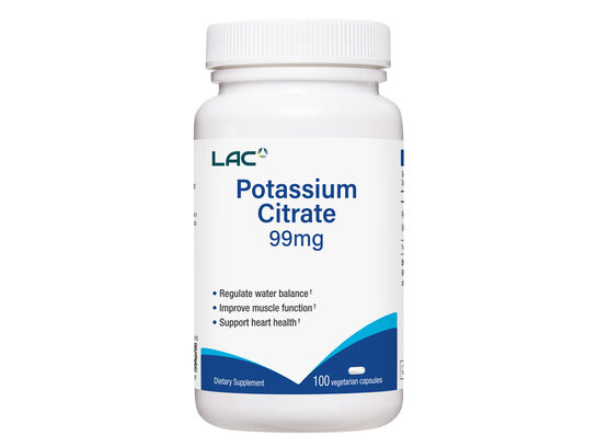 LAC Potassium Citrate 99mg 100 vegetarian capsules