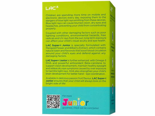 LAC JUNIOR Super-I™ Junior - For Healthy Eyes (15g x 30 jelly sticks)