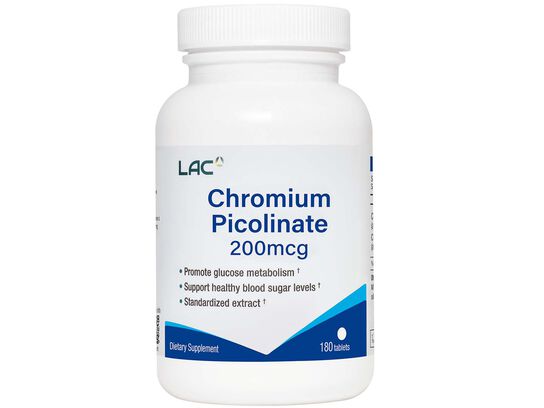 LAC Chromium Picolinate 200mcg 180 tablets