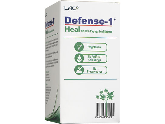 LAC Defense-1® Heal - 100% Papaya Leaf Extract (60 vegicaps)