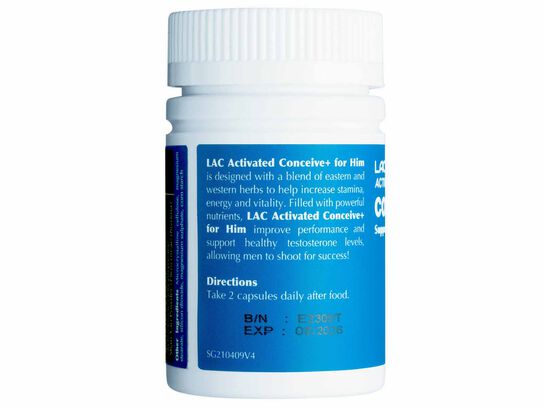 LAC Activated® Conceive+ For Him - For Men's Reproductive Health (60 vegicaps)