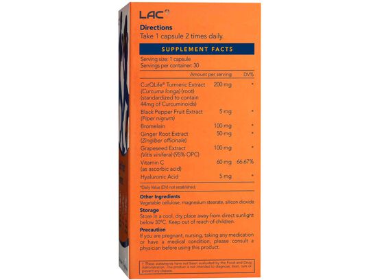 LAC Joint Protec® Turmeric  30 vegetarian capsules